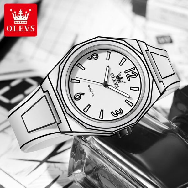 OLEVS 1018 Herrenuhr – Wasserdichte Quarz-Uhr mit Silikonarmband & Leuchtfunktion – Bild 3