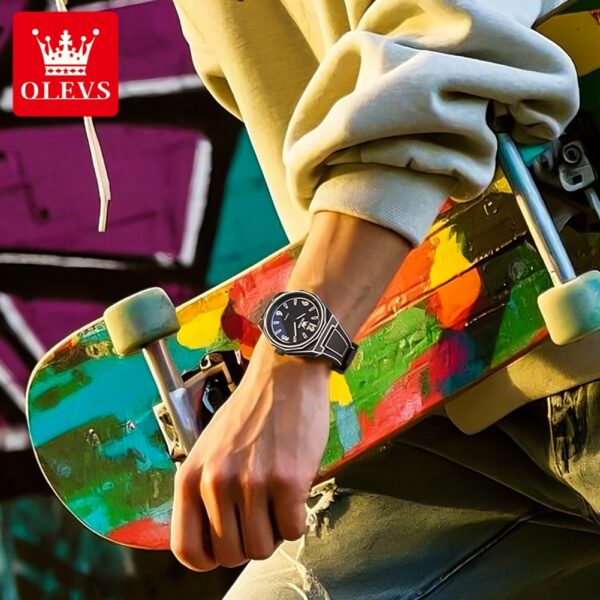 OLEVS 1018 Herrenuhr – Wasserdichte Quarz-Uhr mit Silikonarmband & Leuchtfunktion – Bild 22