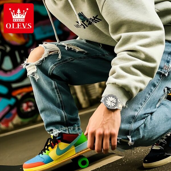 OLEVS 1018 Herrenuhr – Wasserdichte Quarz-Uhr mit Silikonarmband & Leuchtfunktion – Bild 23