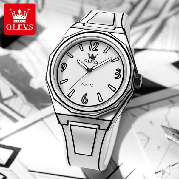 OLEVS 1018 Herrenuhr – Wasserdichte Quarz-Uhr mit Silikonarmband & Leuchtfunktion – Bild 4