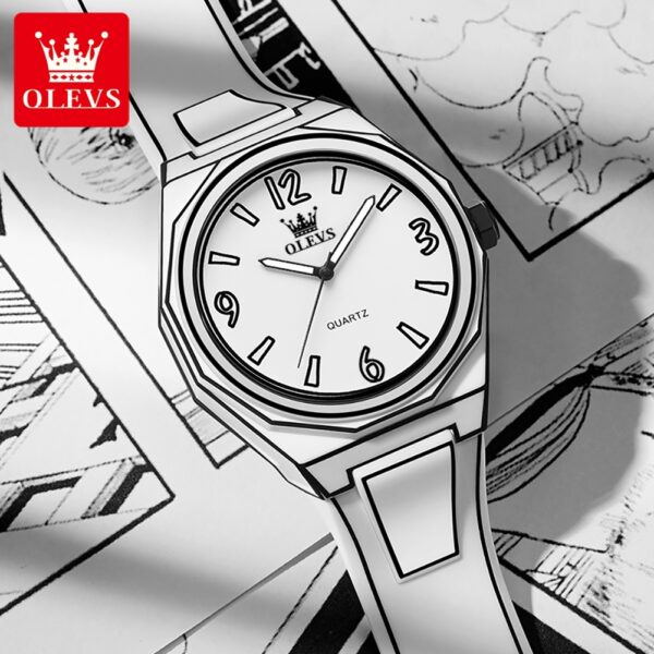 OLEVS 1018 Herrenuhr – Wasserdichte Quarz-Uhr mit Silikonarmband & Leuchtfunktion – Bild 5