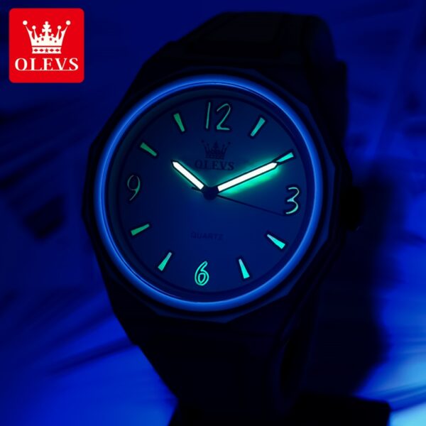 OLEVS 1018 Herrenuhr – Wasserdichte Quarz-Uhr mit Silikonarmband & Leuchtfunktion – Bild 9
