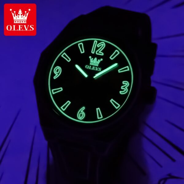OLEVS 1018 Herrenuhr – Wasserdichte Quarz-Uhr mit Silikonarmband & Leuchtfunktion – Bild 10