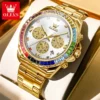 OLEVS 2939 Herren Sportuhr – Modisch mit Regenbogen-Diamanten & Wasserdichtem Quarzwerk – Bild 5