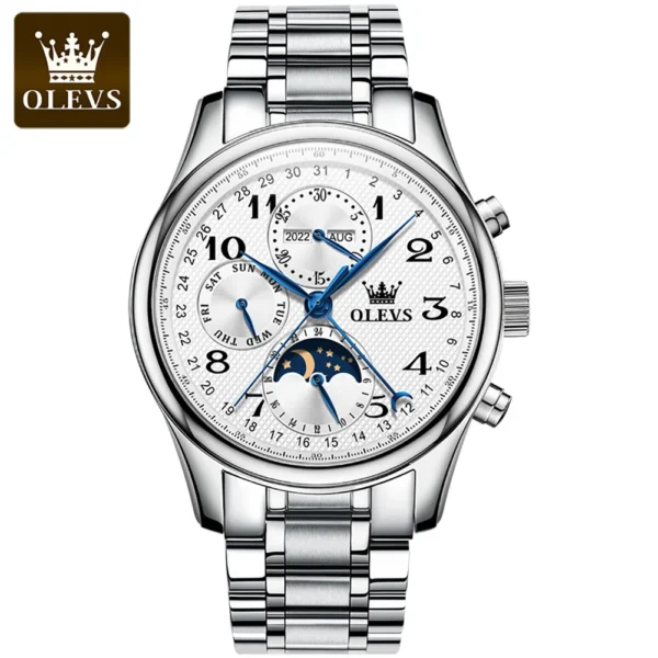 OLEVS 6667 Herren Automatikuhr – Multifunktionaler Sport-Stil mit blauem Zeiger – Bild 7