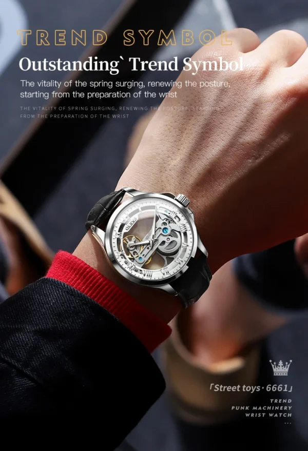 OLEVS 6661 Herren Automatikuhr – Luxus Tourbillon, Lederarmband & Leuchtfunktion – Bild 26