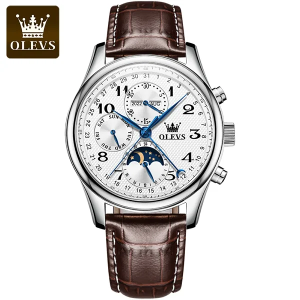 OLEVS 6667 Herren Automatikuhr – Multifunktionaler Sport-Stil mit blauem Zeiger – Bild 9