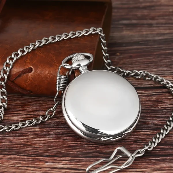 Luxus Glatte Silber Taschenuhr-Zeitlose Eleganz für Sie und Ihn – Bild 24