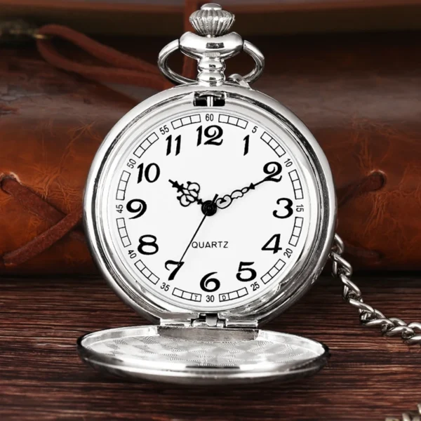 Luxus Glatte Silber Taschenuhr-Zeitlose Eleganz für Sie und Ihn – Bild 25
