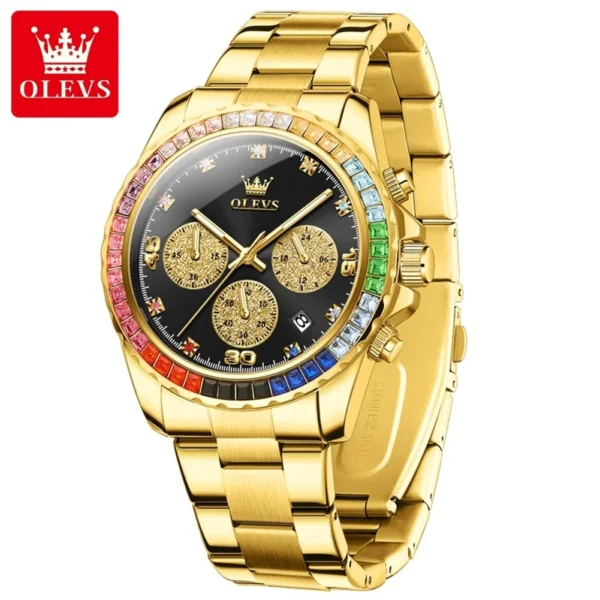 OLEVS 2939 Herren Sportuhr – Modisch mit Regenbogen-Diamanten & Wasserdichtem Quarzwerk – Bild 11