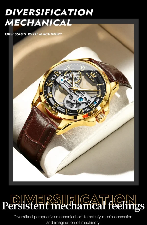 OLEVS 6661 Herren Automatikuhr – Luxus Tourbillon, Lederarmband & Leuchtfunktion – Bild 27