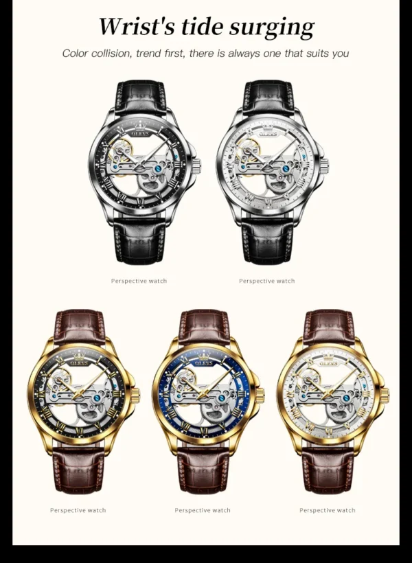 OLEVS 6661 Herren Automatikuhr – Luxus Tourbillon, Lederarmband & Leuchtfunktion – Bild 23
