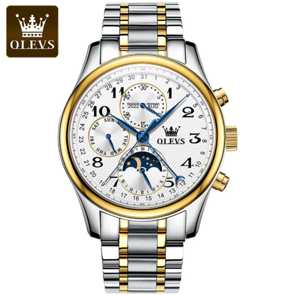 OLEVS 6667 Herren Automatikuhr – Multifunktionaler Sport-Stil mit blauem Zeiger – Bild 8