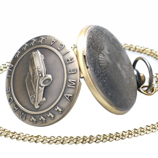 Retro Bronze Mustang Taschenuhr: Ein Tribut an Klassische Eleganz – Bild 5
