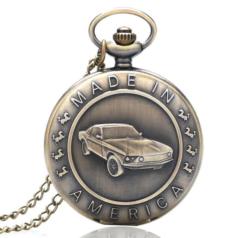 Retro Bronze Mustang Taschenuhr: Ein Tribut an Klassische Eleganz