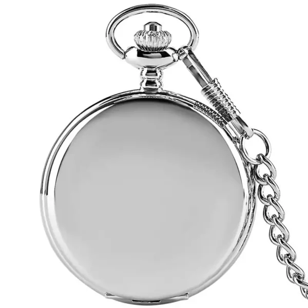 Luxus Glatte Silber Taschenuhr-Zeitlose Eleganz für Sie und Ihn – Bild 7