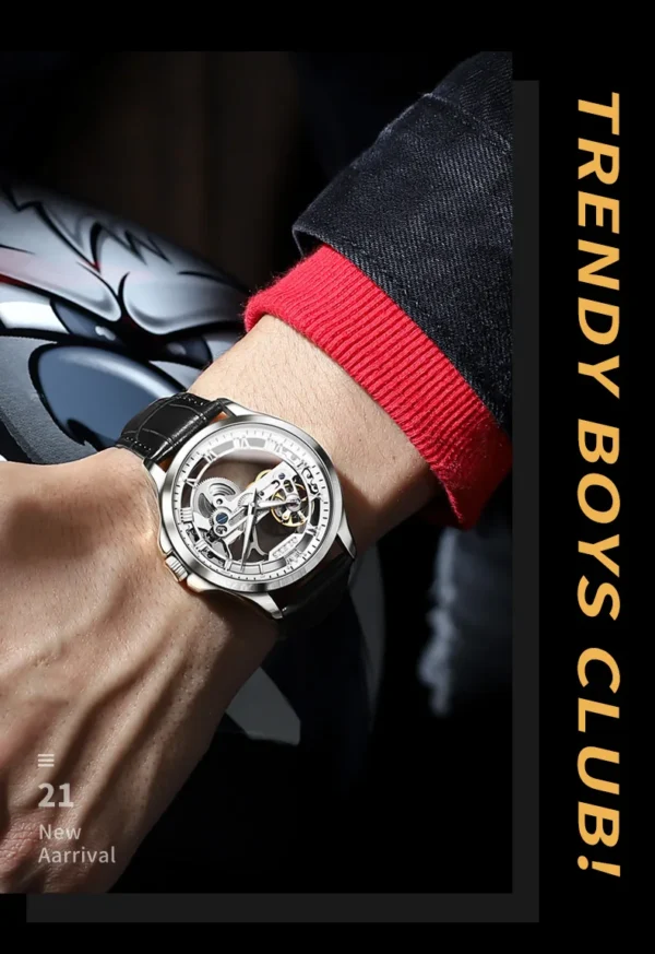 OLEVS 6661 Herren Automatikuhr – Luxus Tourbillon, Lederarmband & Leuchtfunktion – Bild 21