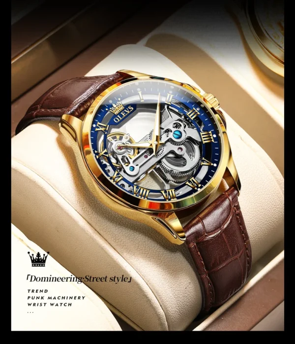 OLEVS 6661 Herren Automatikuhr – Luxus Tourbillon, Lederarmband & Leuchtfunktion – Bild 14