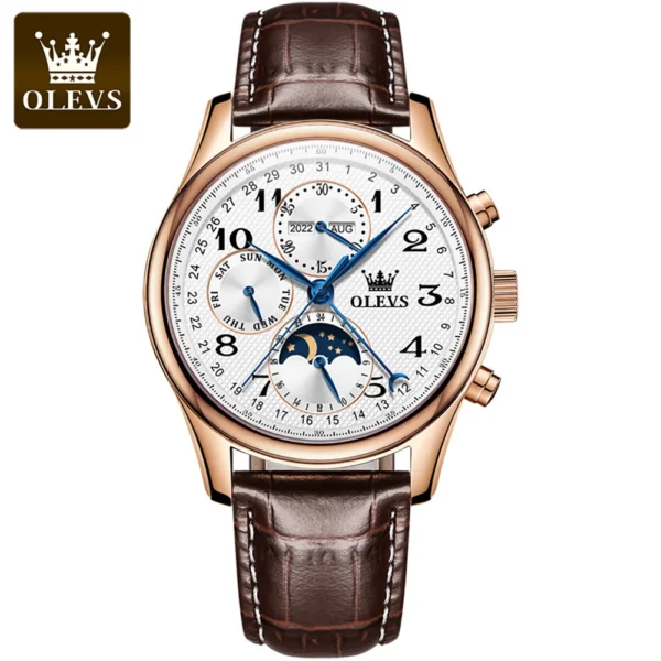 OLEVS 6667 Herren Automatikuhr – Multifunktionaler Sport-Stil mit blauem Zeiger – Bild 10