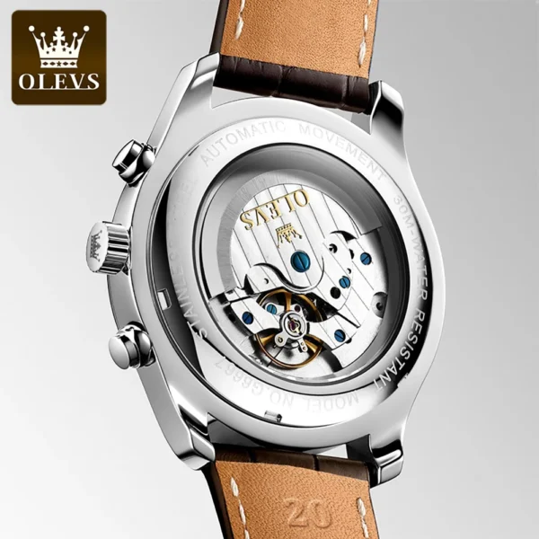 OLEVS 6667 Herren Automatikuhr – Multifunktionaler Sport-Stil mit blauem Zeiger – Bild 2