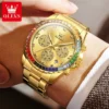 OLEVS 2939 Herren Sportuhr – Modisch mit Regenbogen-Diamanten & Wasserdichtem Quarzwerk – Bild 2