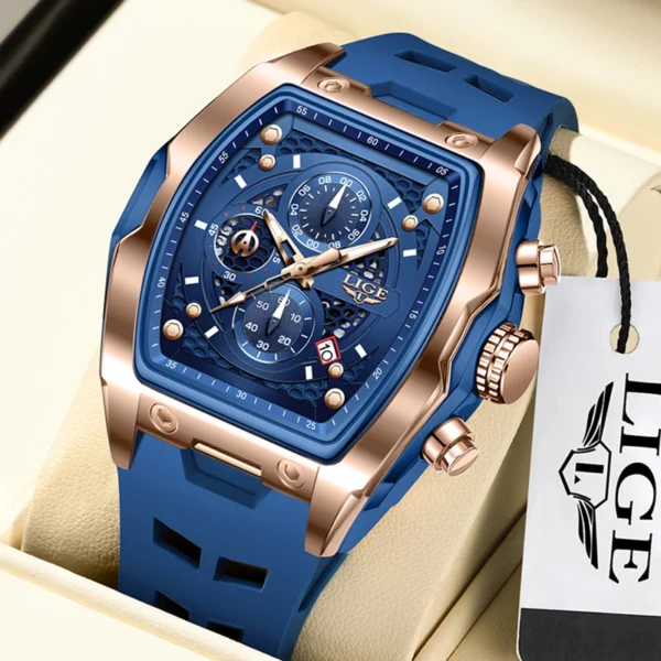 Luxuriöse Militär-Sportuhr mit Quadratischem Chronograph für Herren – Bild 6