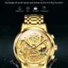 OLEVS 9947 Herrenuhr – Top Luxus Original Wasserdichte Quarz-Uhr im Gold-Skelett-Stil – Bild 21