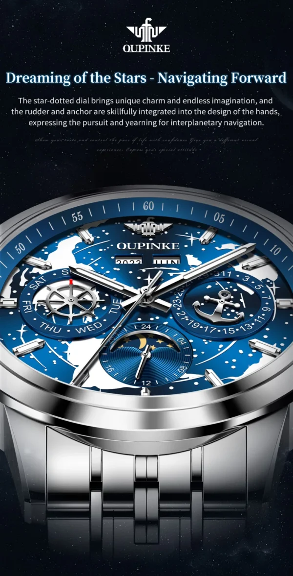 OUPINKE 3256 Original Automatikuhr für Herren-Eleganz trifft auf nautische Präzision – Bild 14