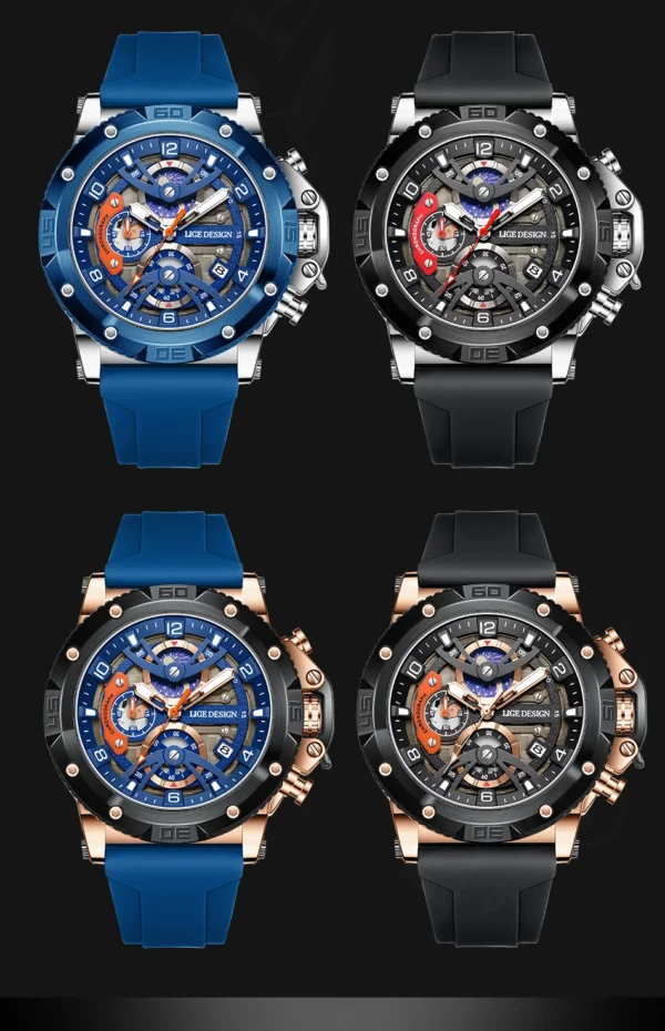 LIGE Neue Militär-Sportuhr mit Luxus-Chronograph für Herren – Bild 19