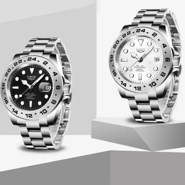 Business Herrenuhr Luxuriöse Eleganz aus Edelstahl – Bild 6