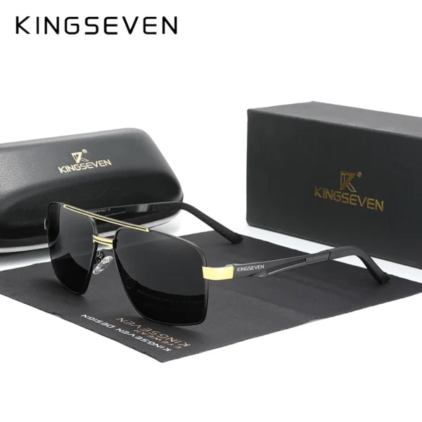 KINGSEVEN Polarisierte Rechteckige Sonnenbrille UV400 für Herren – Bild 9