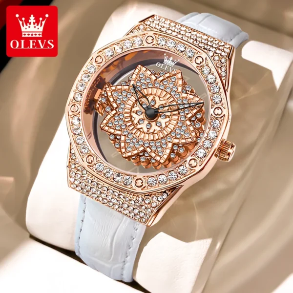 OLEVS 9996 Damenuhr – Luxus Elegant mit drehbarem Zifferblatt-Diamanten – Bild 9