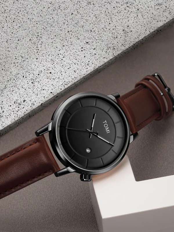 TOMI 2er-Set Herrenuhr & Brille – Casual Fashion Geschenkbox mit großem Zifferblatt – Bild 11