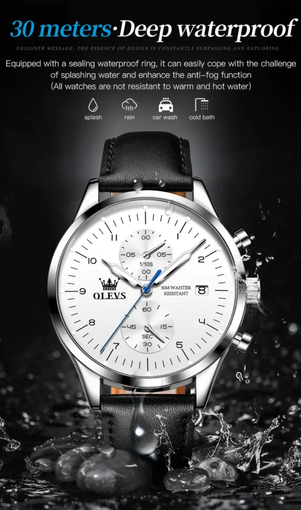 OLEVS 2880 Herrenuhr – Original Luxus Quarz-Chronograph – Bild 11