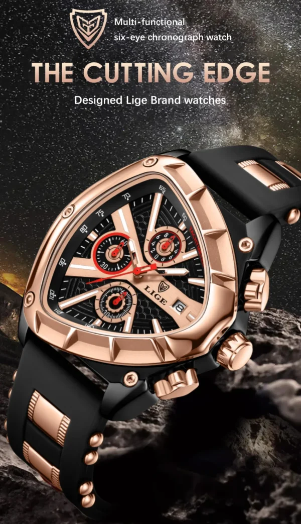 LIGE 89103 Wasserdichte Herrenuhr: Luxuriöse Militär-Sportuhr mit Chronograph – Bild 12