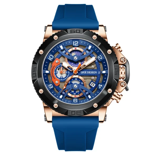 LIGE Neue Militär-Sportuhr mit Luxus-Chronograph für Herren – Bild 7