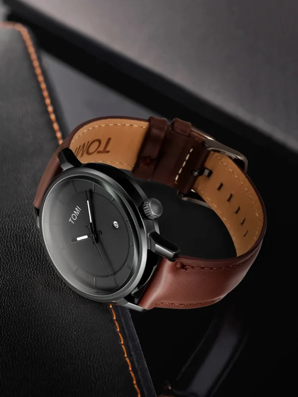 TOMI 2er-Set Herrenuhr & Brille – Casual Fashion Geschenkbox mit großem Zifferblatt – Bild 10