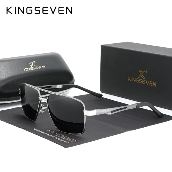 KINGSEVEN Polarisierte Rechteckige Sonnenbrille UV400 für Herren – Bild 10