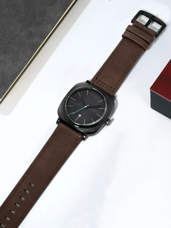 TOMI 2er-Set Herrenuhr & Brille – Klassisches Quadratisches Design im Geschenkset – Bild 17