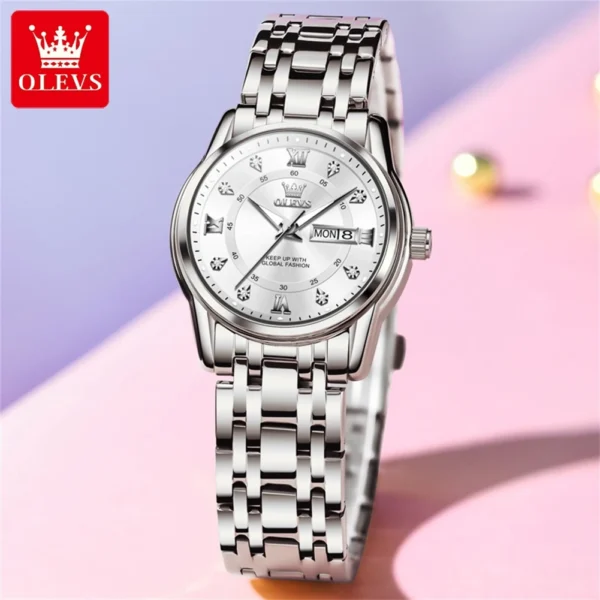 OLEVS 5513 Damenuhr – Luxus Gold mit Diamanten | Wasserdicht | Leuchtend – Bild 9