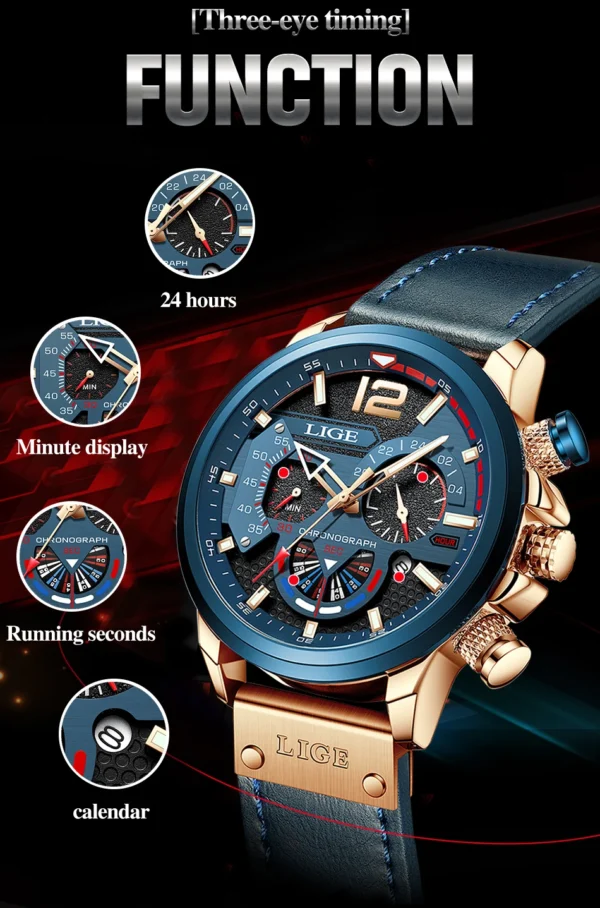Fashion Herrenuhr - Luxuriöser Chronograph mit Sport-Appeal – Bild 12