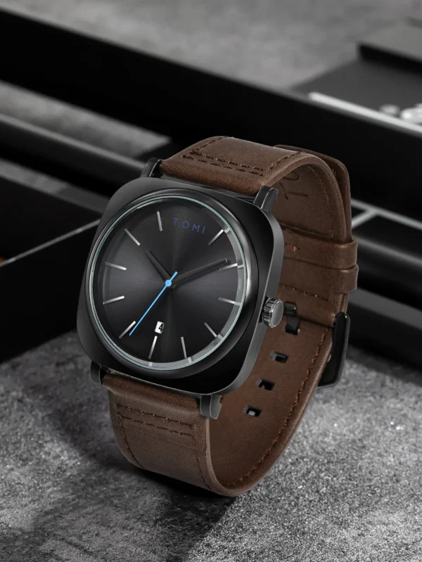 TOMI 2er-Set Herrenuhr & Brille – Klassisches Quadratisches Design im Geschenkset – Bild 15