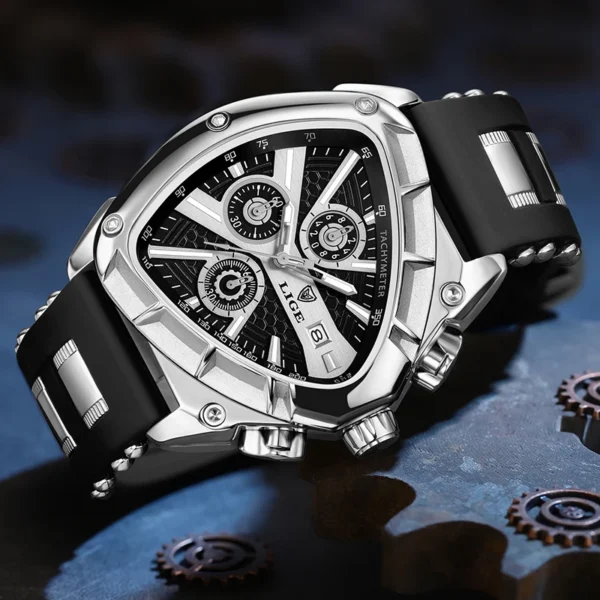 LIGE 89103 Wasserdichte Herrenuhr: Luxuriöse Militär-Sportuhr mit Chronograph – Bild 4