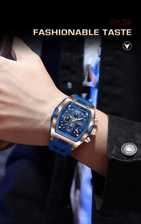 Luxuriöse Militär-Sportuhr mit Quadratischem Chronograph für Herren – Bild 14