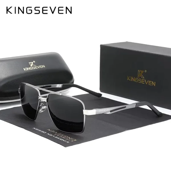KINGSEVEN Polarisierte Rechteckige Sonnenbrille UV400 für Herren – Bild 3
