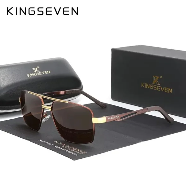 KINGSEVEN Polarisierte Rechteckige Sonnenbrille UV400 für Herren