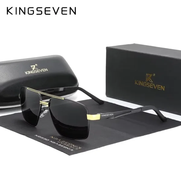 KINGSEVEN Polarisierte Rechteckige Sonnenbrille UV400 für Herren – Bild 2