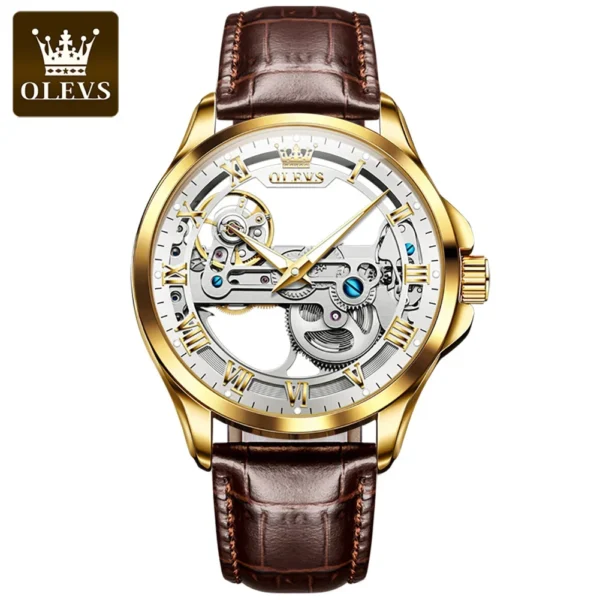 OLEVS 6661 Herren Automatikuhr – Luxus Tourbillon, Lederarmband & Leuchtfunktion – Bild 11