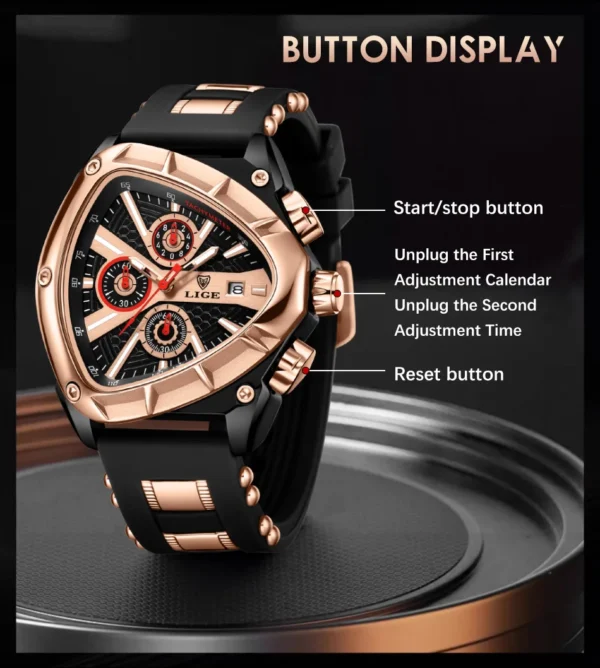 LIGE 89103 Wasserdichte Herrenuhr: Luxuriöse Militär-Sportuhr mit Chronograph – Bild 17