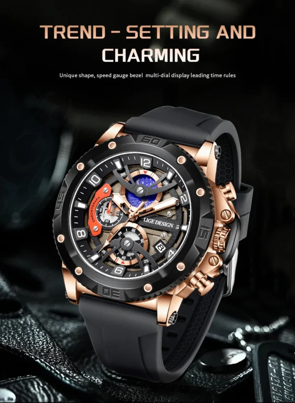 LIGE Neue Militär-Sportuhr mit Luxus-Chronograph für Herren – Bild 20